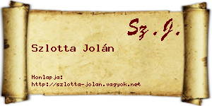 Szlotta Jolán névjegykártya