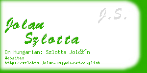 jolan szlotta business card